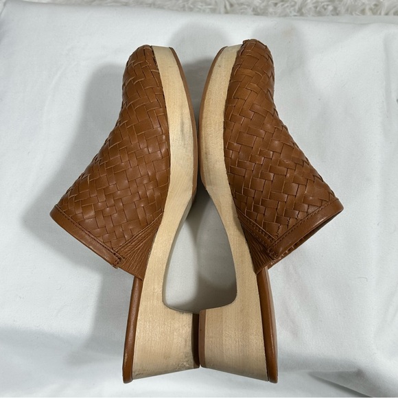 Madewell Womens Sz 6,5 Rustic Twig The Jordyn Clog in Woven Leather Block Heel - Picture 3 of 12